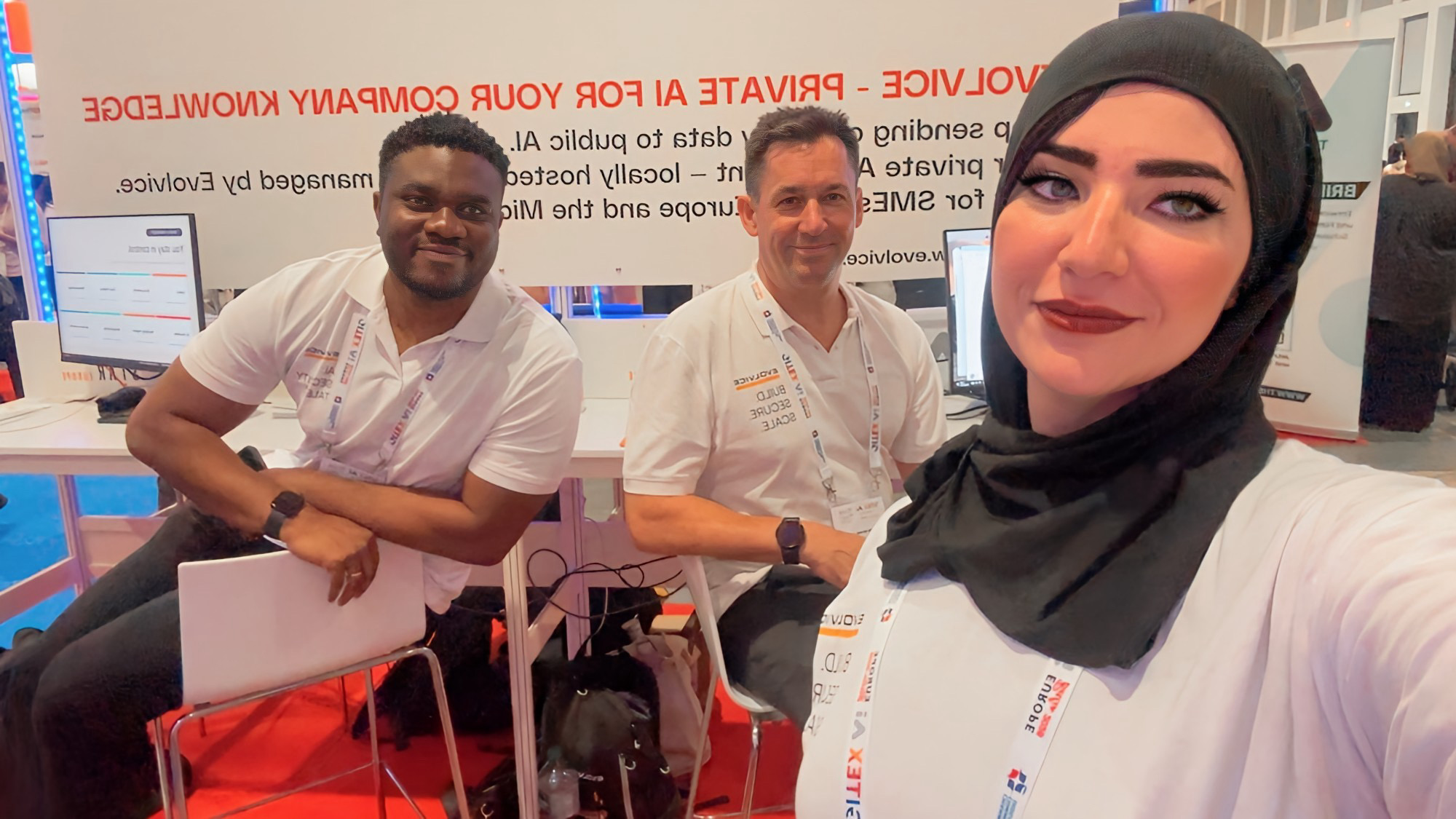 Behind the scenes at the Evolvice Private AI booth