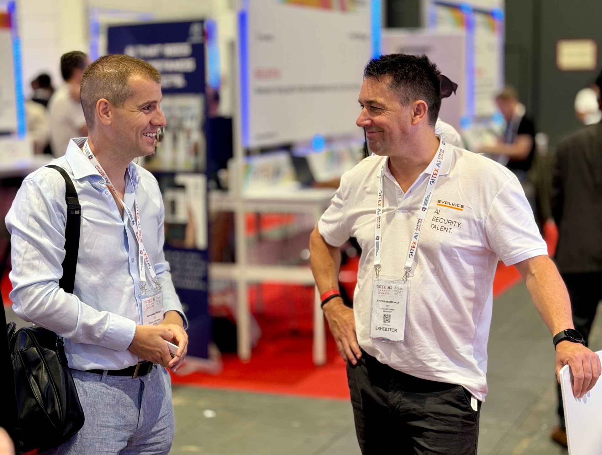 Stefan Nesselhauf networking on the show floor at GITEX Europe 2026