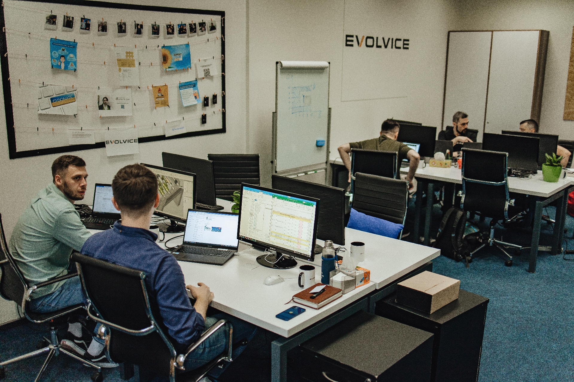 Evolvice team working in office